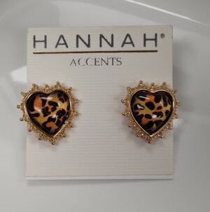 Heart-Shaped Leopard Print Earrings